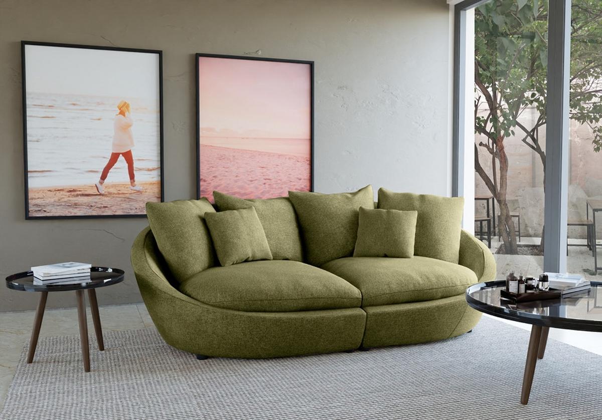 Bigsofa Maui, Grün B: 280 Cm - Schwarz/Grün, MODERN, Textil (280/87/131cm) - Trendmanufaktur