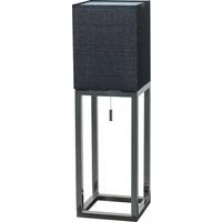 Tischlampe Alfa Schwarz Mit Zugschalter - Chromfarben/Schwarz, Design, Kunststoff/Textil (22/22/65cm) - Näve