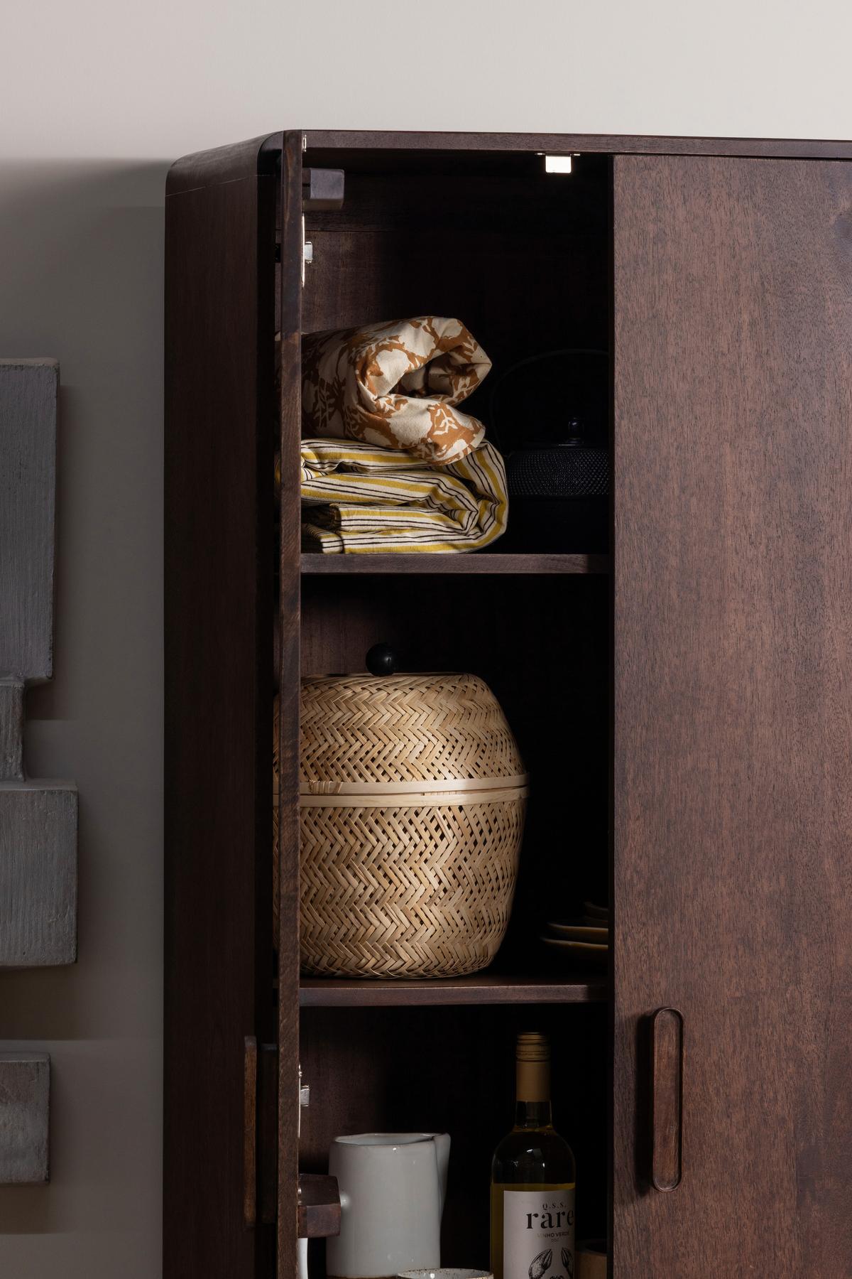 Mehrzweckschrank Liya Dunkelbraun B: 60 cm - Dunkelbraun, Design, Holz (60/200/35cm) - Livetastic