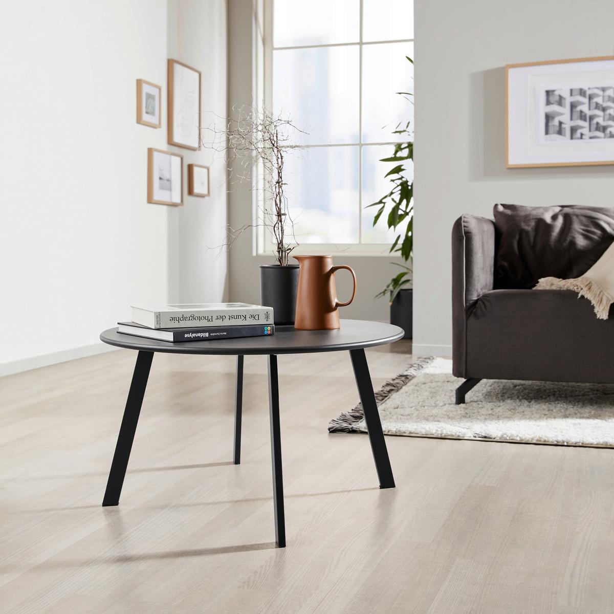 Couchtisch Rund Gusseisen New York Schwarz - Schwarz, Design, Metall (70/40/70cm) - P & B