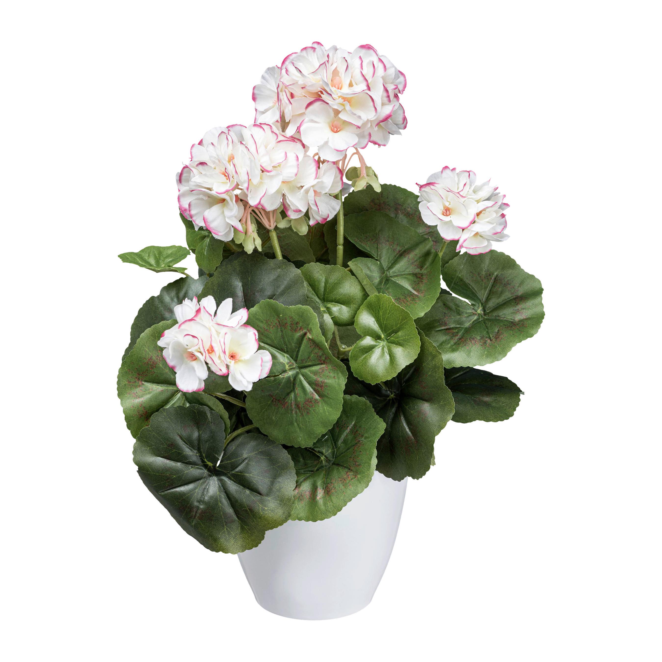 Kunstpflanze Blühpflanzen Grün/Rosa/Weiß, 34 cm - Rosa/Weiß, Design, Kunststoff (34cm) - P & B