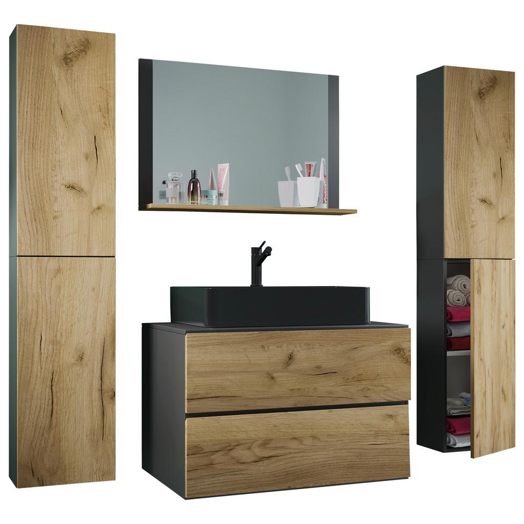Badmöbel-Set 5-teilig Lendas 147cm Honig Eiche