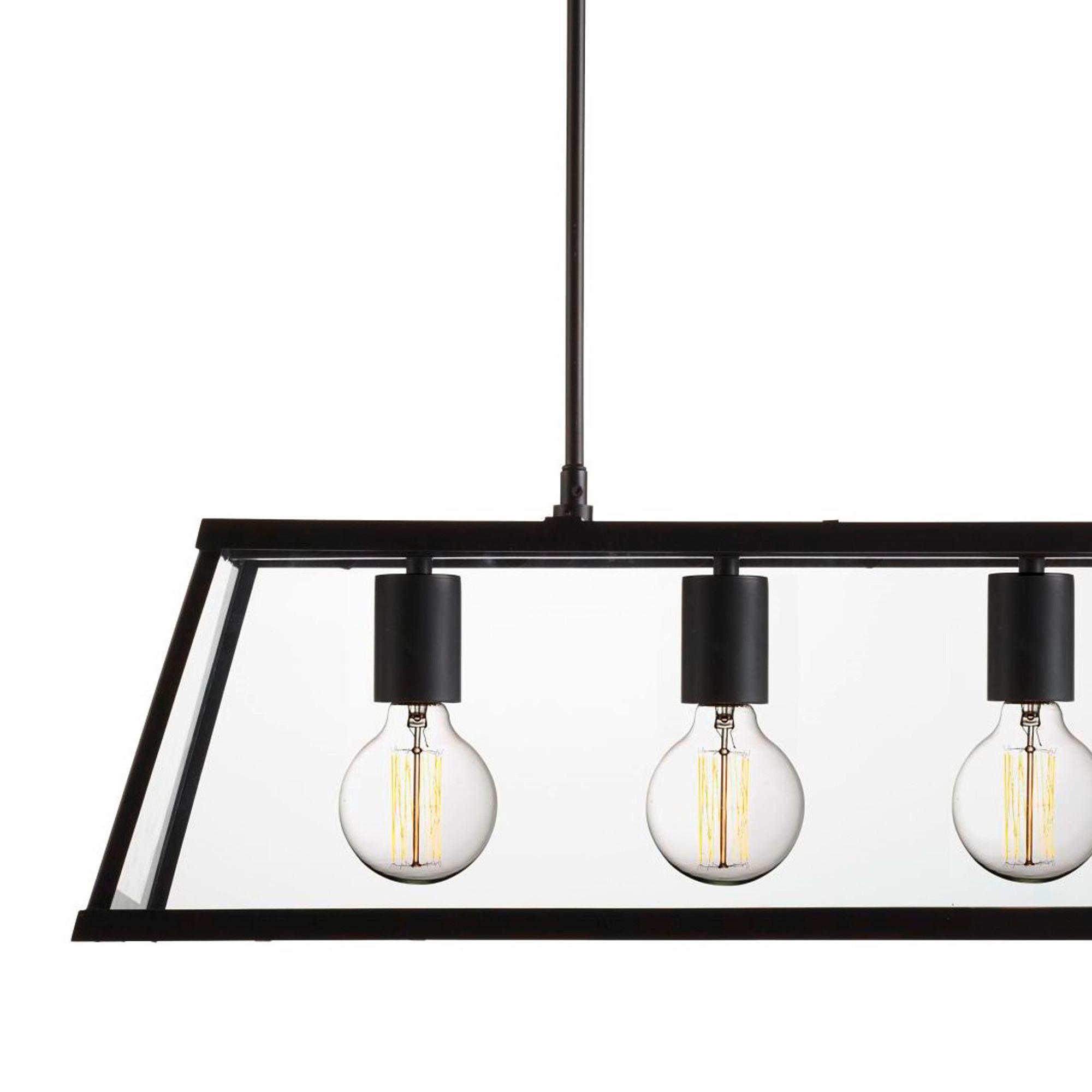 Hängeleuchte Voyager 4614-5bk - Schwarz, Design, Glas/Metall (90/100/20cm)