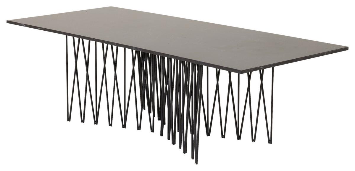 Couchtisch Stone - Schwarz, Design, Metall (140/60/43cm) - Livetastic