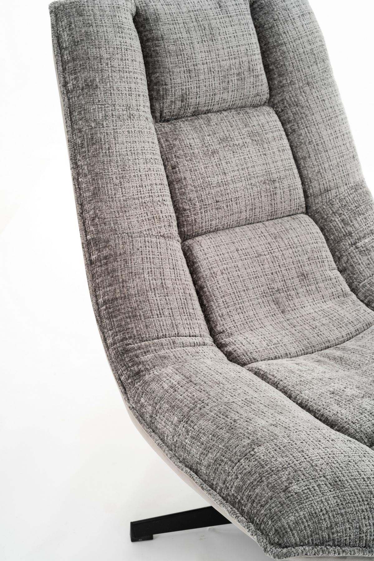 Relaxsessel Sofia Chenille Grau, B: 77 Cm - Schwarz/Grau, MODERN, Textil/Metall (77/88/94cm)