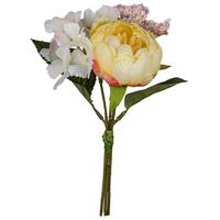 Umělá rostlina PIVOŇKA, V: 26 cm - světle žlutá/hnědá, Romantický / Rustikální, plast (26cm) - Mömax