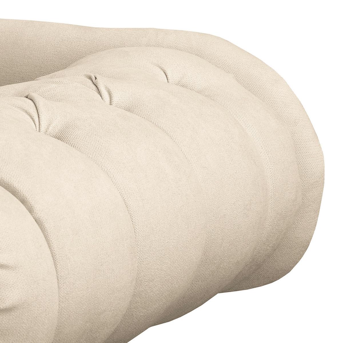 Récamiere Pako Creme B: 185cm - Creme/Braun, Design, Textil (185/93/75cm) - Livetastic