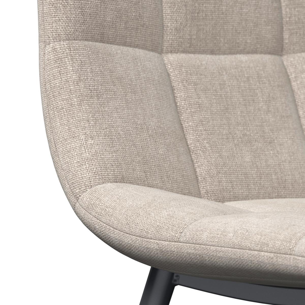 STOLIČKA RIA - čierna/sivobéžová, Modern, kov/textil (44/87/54cm) - Bessagi Home