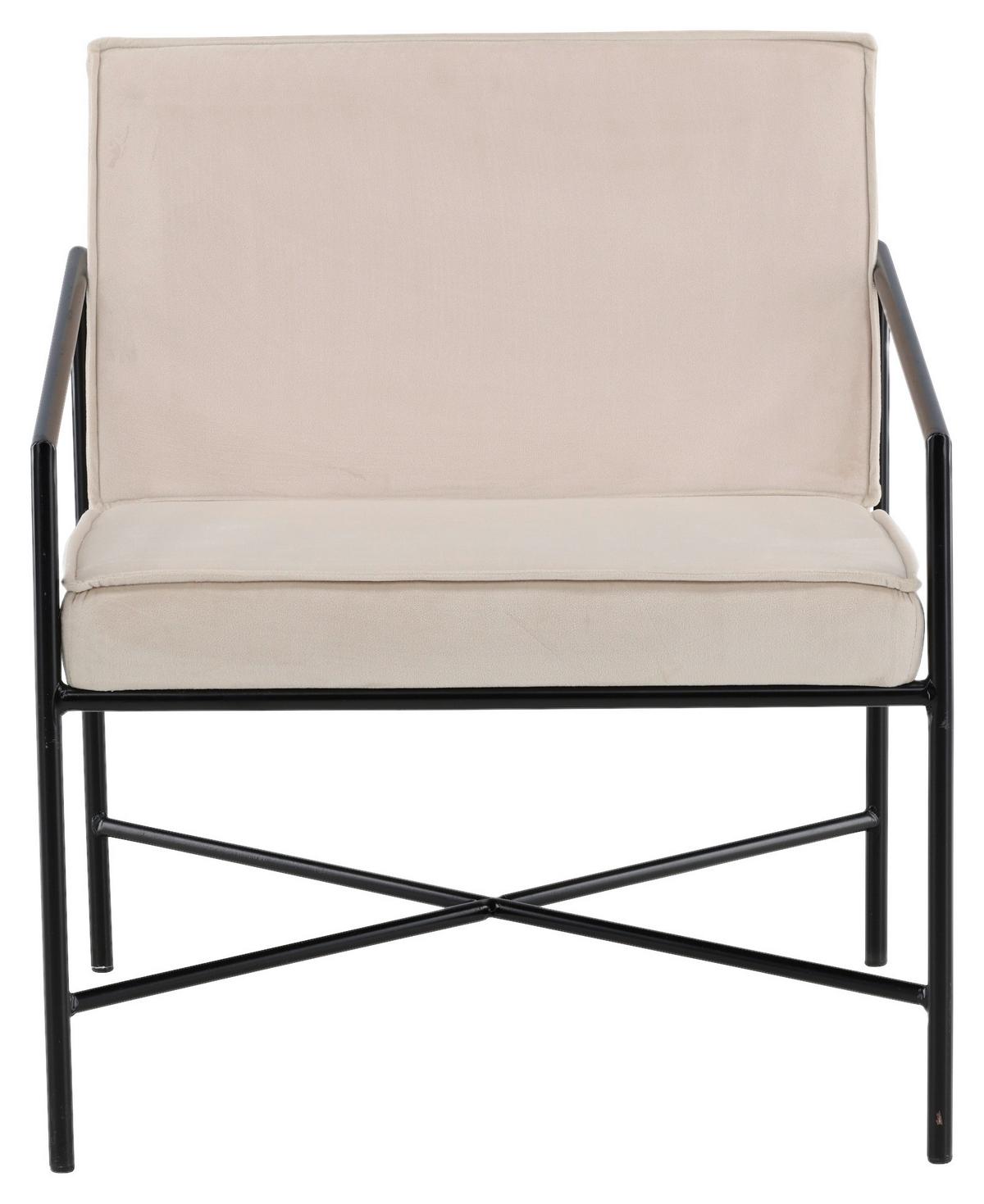 Sessel Rakel - Beige/Schwarz, Design, Textil/Metall (66/78/65cm) - Livetastic