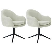 Armlehnstuhl Amara Leinenopitk Beige, B: 60 Cm - Beige/Schwarz, KONVENTIONELL, Holz/Textil (60/81/62cm) - MID.YOU