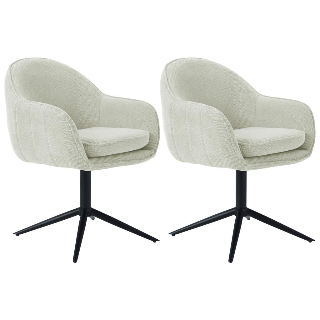 Armlehnstuhl Amara Leinenopitk Beige, B: 60 Cm