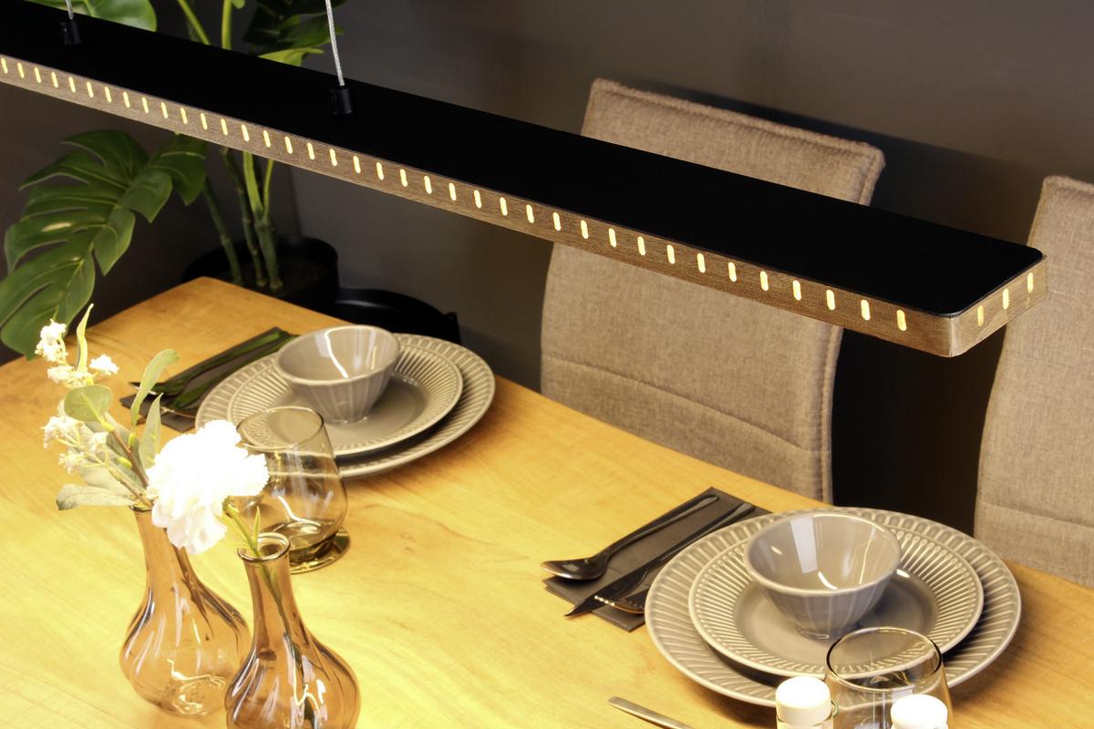 Led-hängeleuchte Wo Solaris H: 120 Cm 1-Flammig Dimmbar - Weiß, Design, Holz/Kunststoff (120/12/120cm)