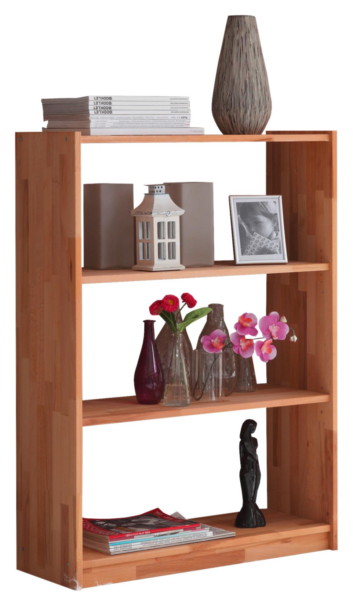 Regal Echtholz Massiv Simon B 80 Cm, Buche - Buchefarben, Basics, Holz (80/111/31cm) - MID.YOU