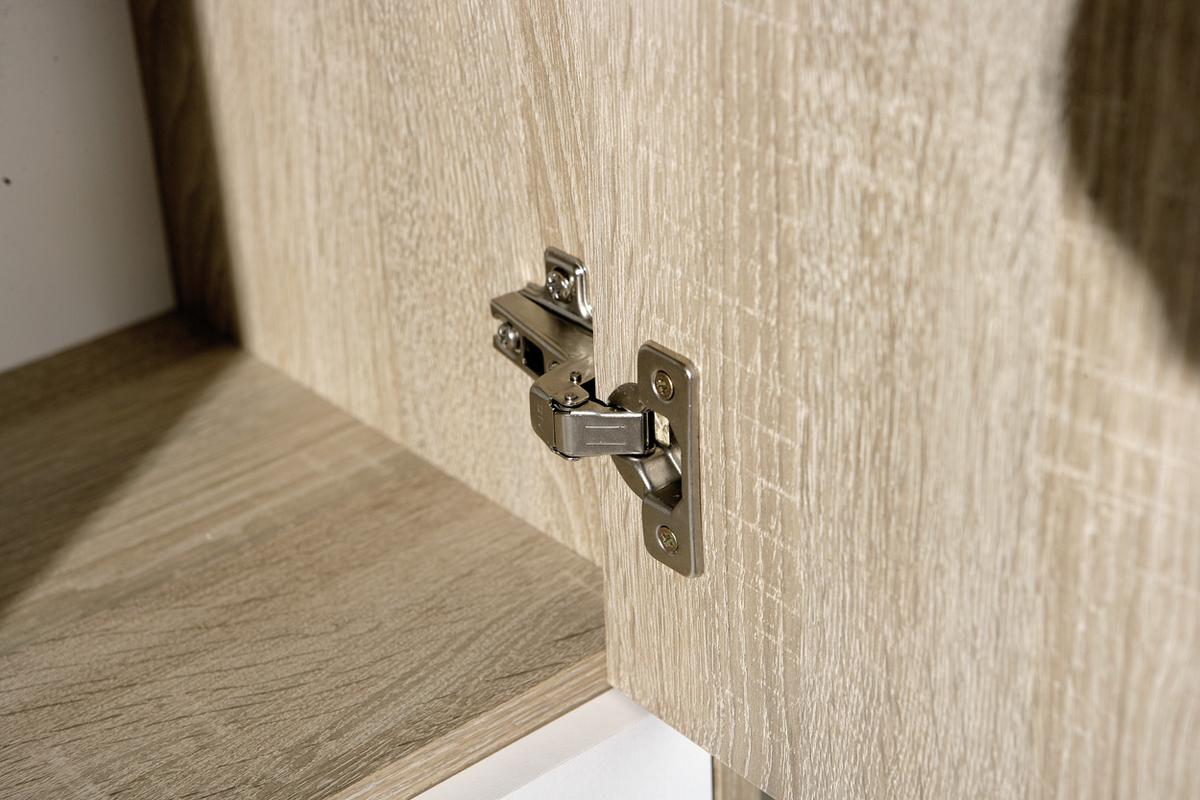 Highboard B 77cm Egadi, Sonoma Eiche Dekor/Weiß - Weiß/Sonoma Eiche, Basics, Holzwerkstoff (77/115/30cm) - MID.YOU