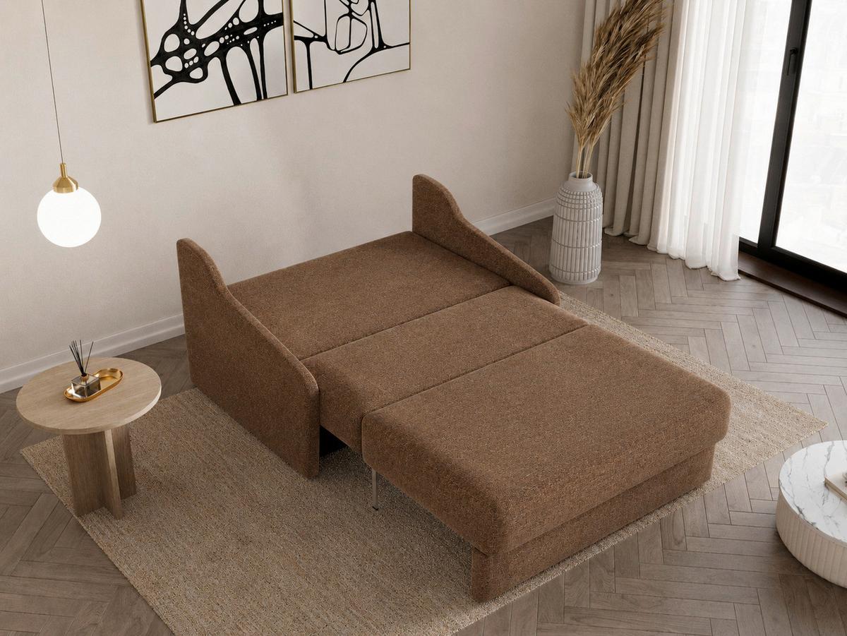 Schlafsofa Fly Rostfarben, B: 136 cm - Rostfarben/Schwarz, Design, Textil (136/86/113cm) - MID.YOU