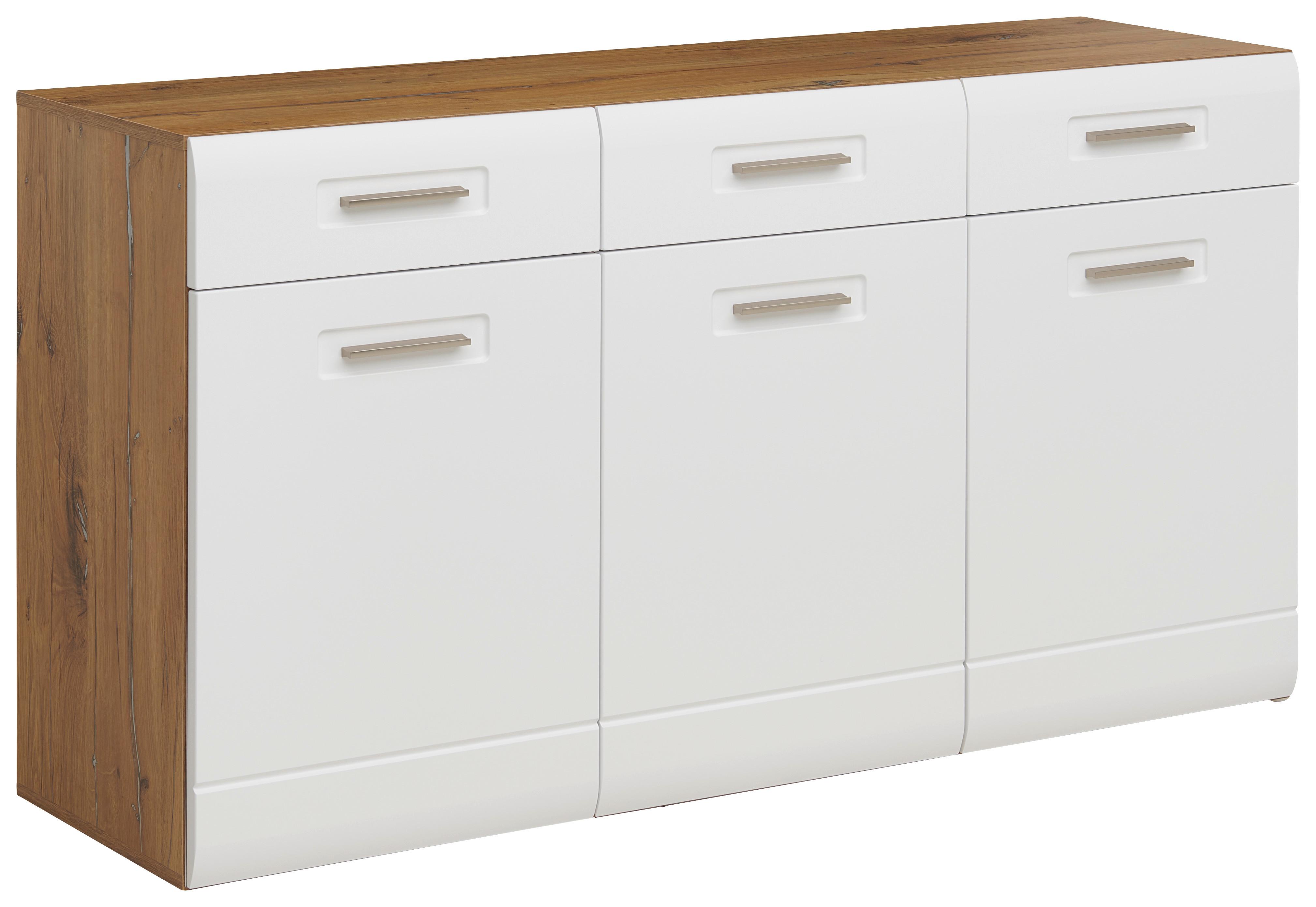 Sideboard Mit Soft-Close B: 150 cm Auris, Weiß/Eiche Dekor - MODERN, Holzwerkstoff (150/81,3/43,1cm) - Luca Bessoni