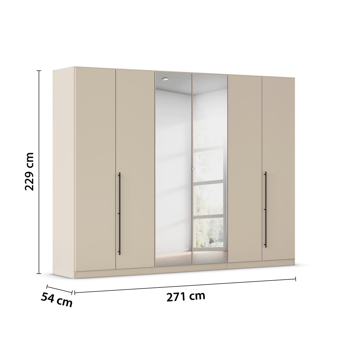 Kleiderschrank Safari B: 271 cm - Champagner, KONVENTIONELL, Holzwerkstoff (271/229/54cm)