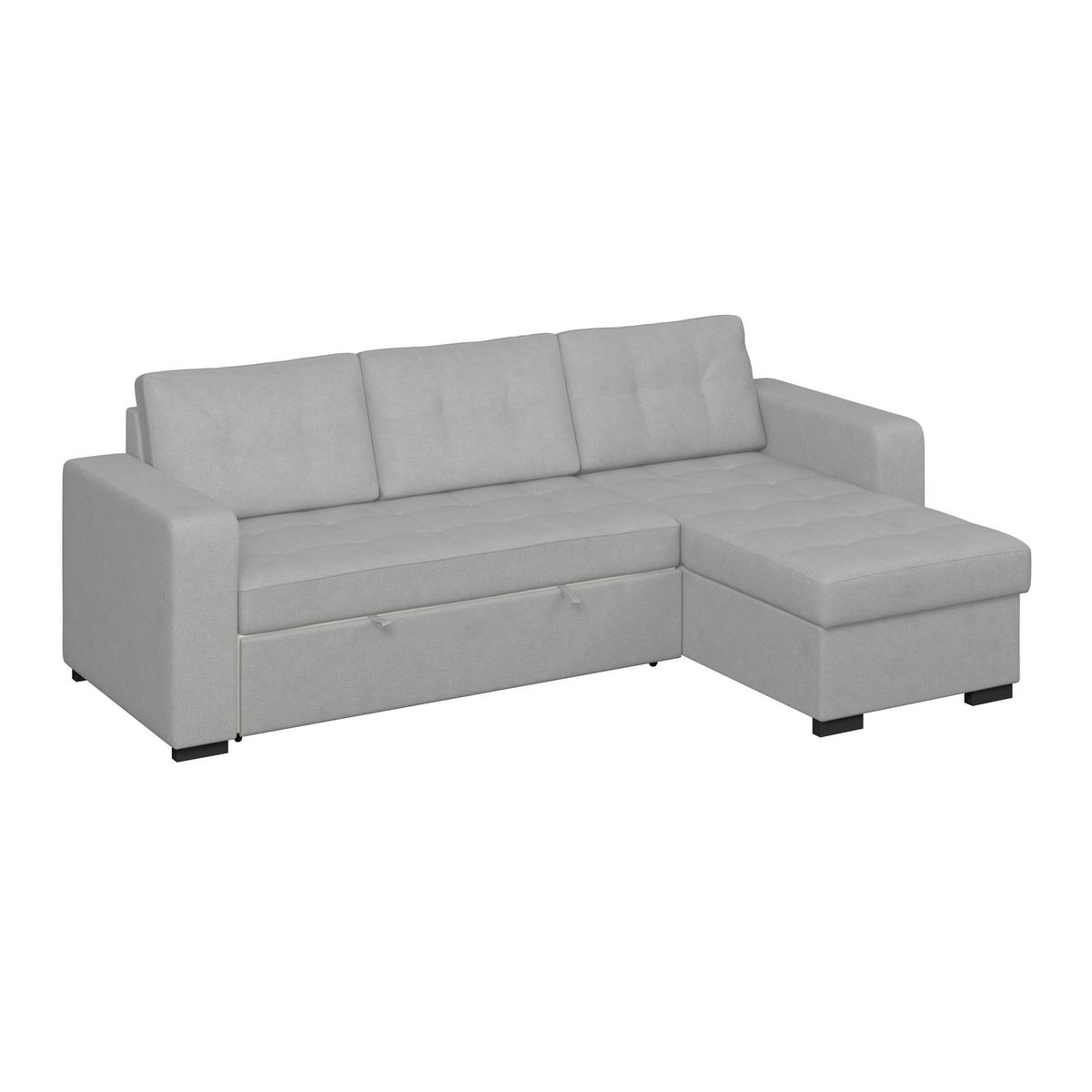 Ecksofa Turin Grau, 239x160cm - Grau, Trend, Holz/Textil (239/160cm)