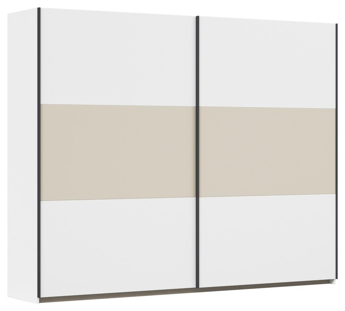 Schwebetürenschrank Neo Weiß Champagner B: 261 cm - Champagner/Weiß, MODERN, Holzwerkstoff (261/210/59cm) - Rauch Möbel