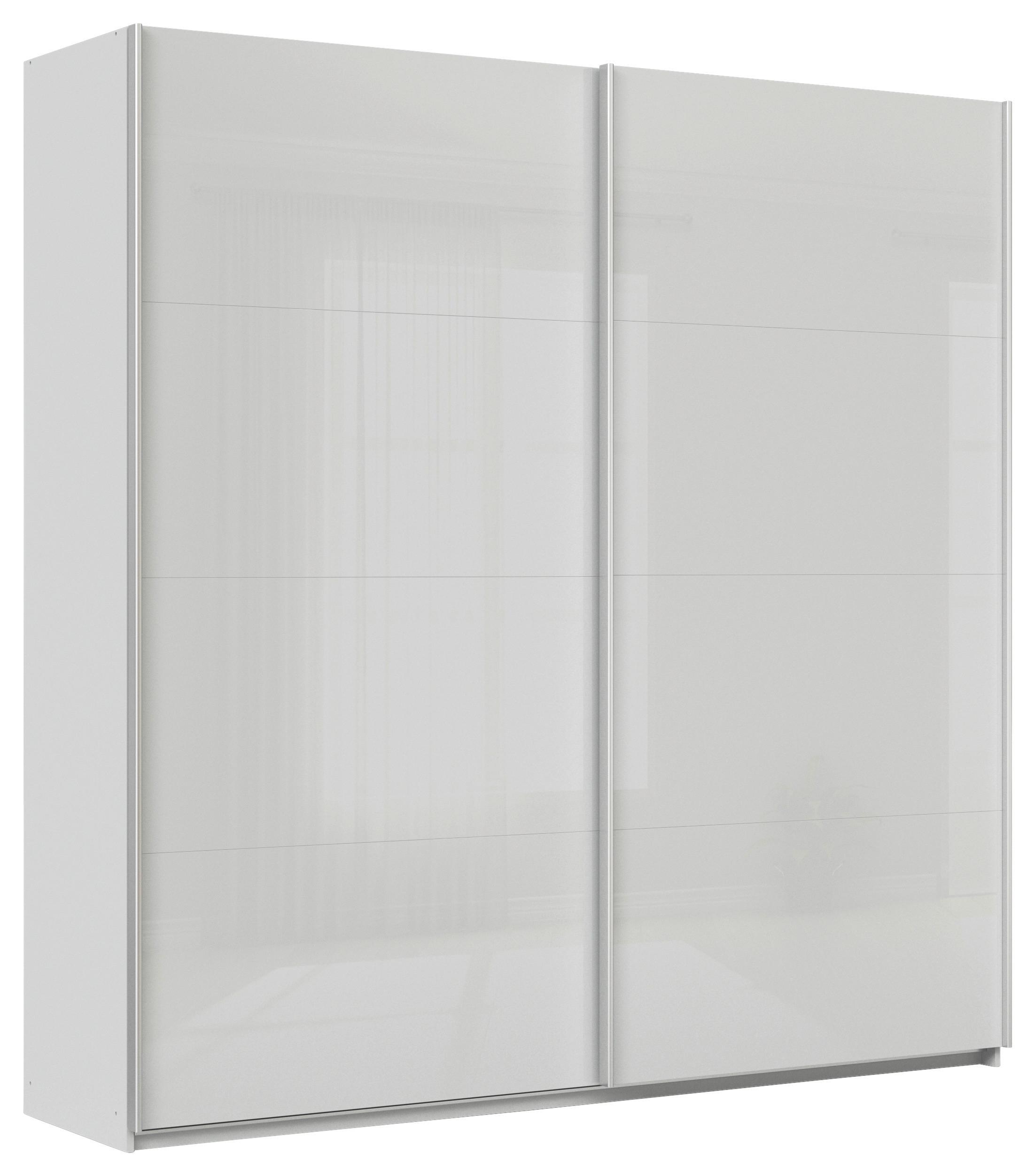 Schwebetürenschrank B: 225cm Feldkirch Seidengrau - Grau Hochglanz/Hellgrau, MODERN, Glas/Holzwerkstoff (225/229/62cm)