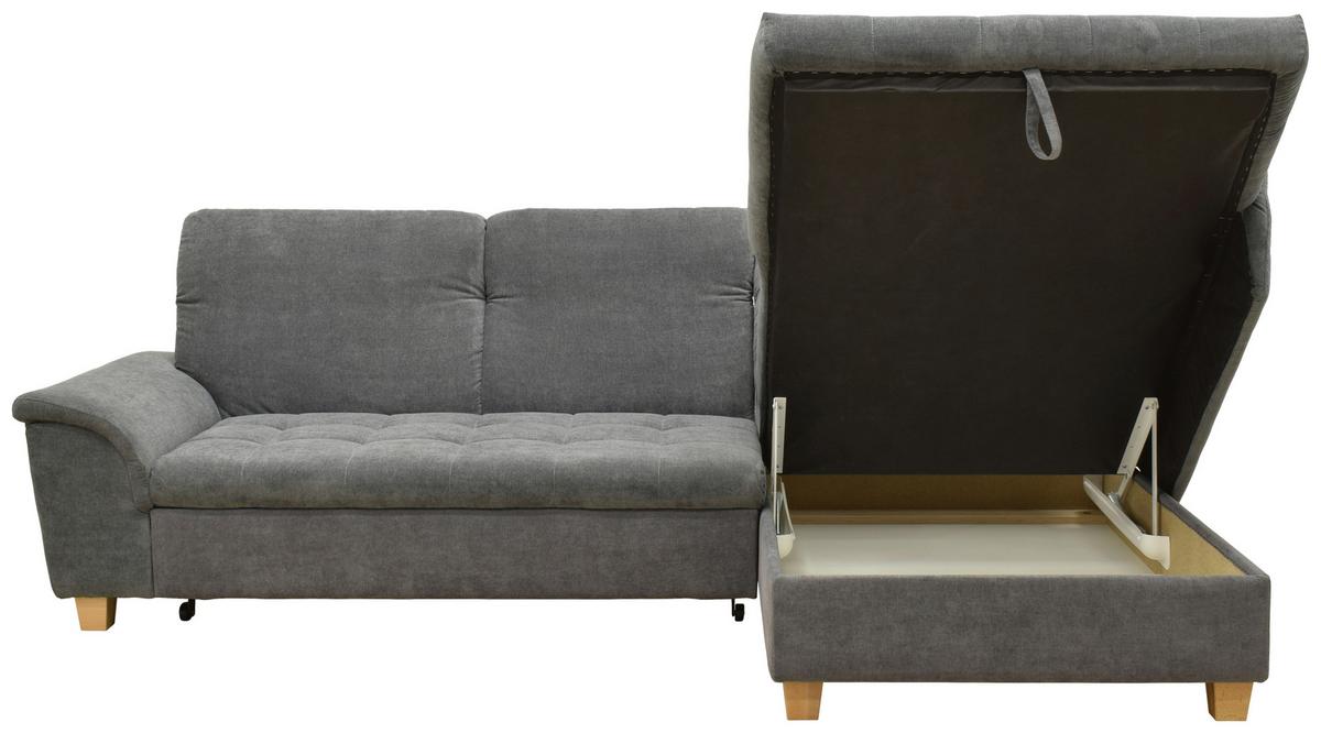 Ecksofa Mit Schlaffunktion Franzi Dunkelgrau - Eichefarben/Dunkelgrau, KONVENTIONELL, Textil (279/170cm) - MID.YOU