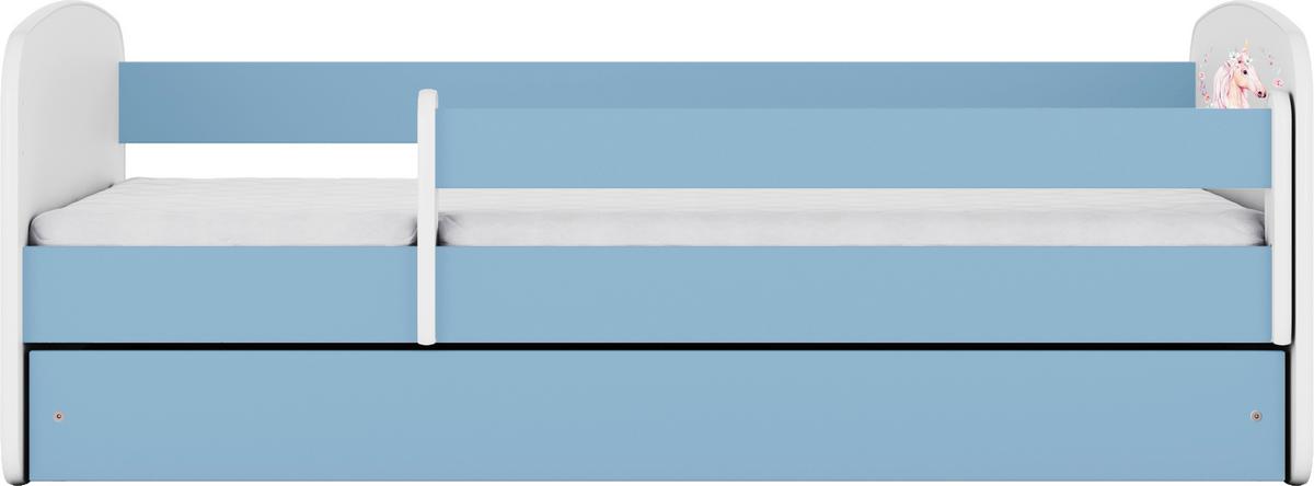 Kinder-/Juniorbett Babydreams Inkl. Matratze 80x160 - Blau/Birkefarben, MODERN, Holz/Holzwerkstoff (80/160cm) - MID.YOU