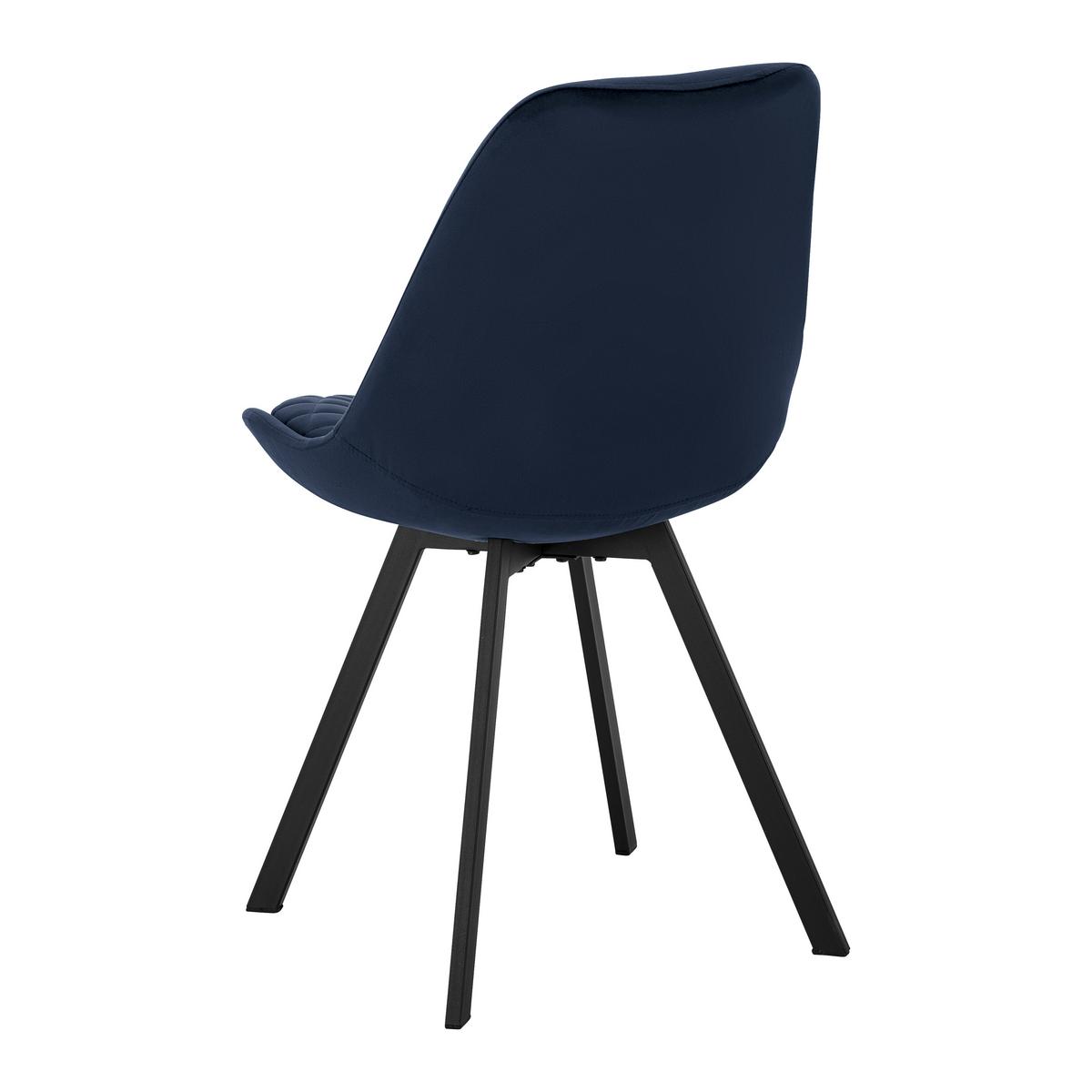 Židle Isabella samet - tmavě modrá - černá/tmavě modrá, Moderní, kov/textil (49/83/53cm) - Livetastic