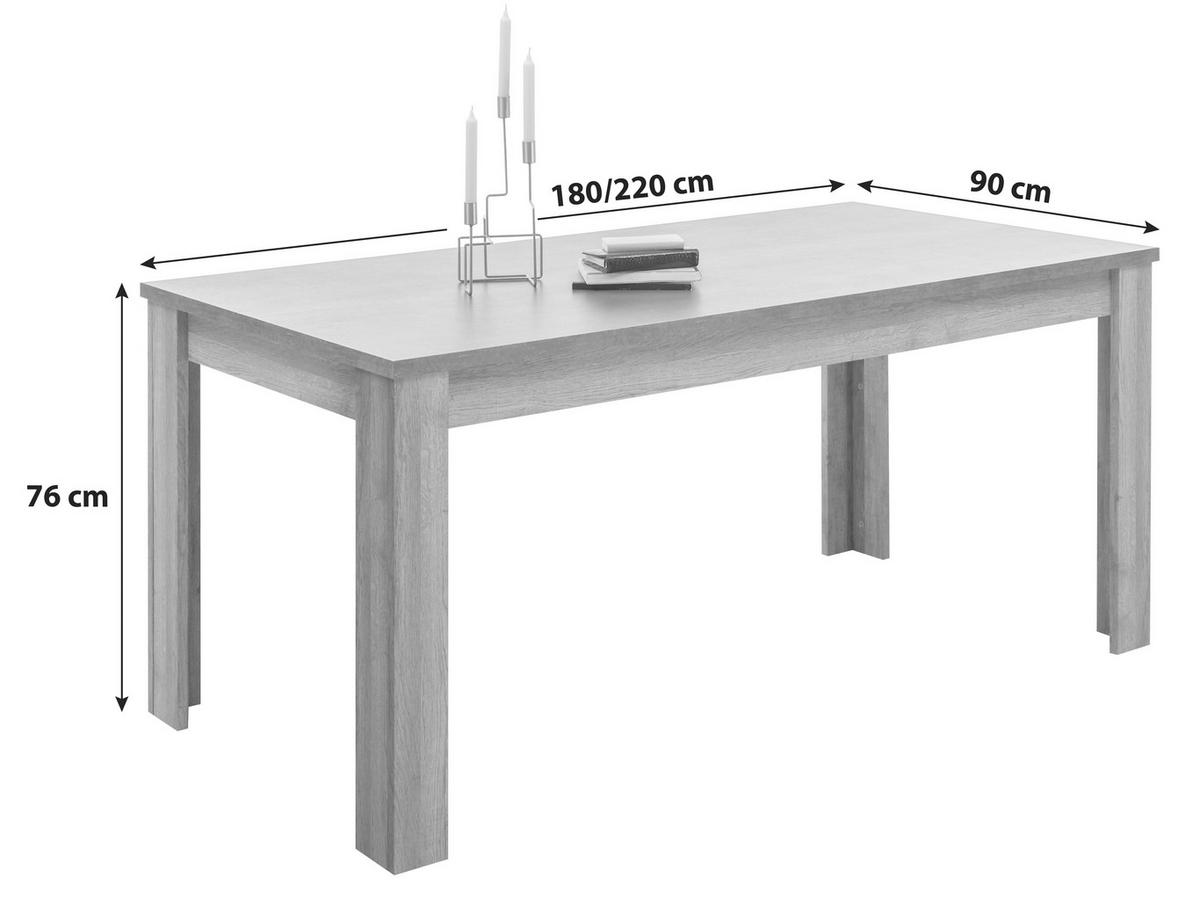 Esstisch Ausziehbar Edmonton 180x90 Cm Anthrazit/natur - Anthrazit/Naturfarben, Basics, Holzwerkstoff (180/90/76cm) - MID.YOU