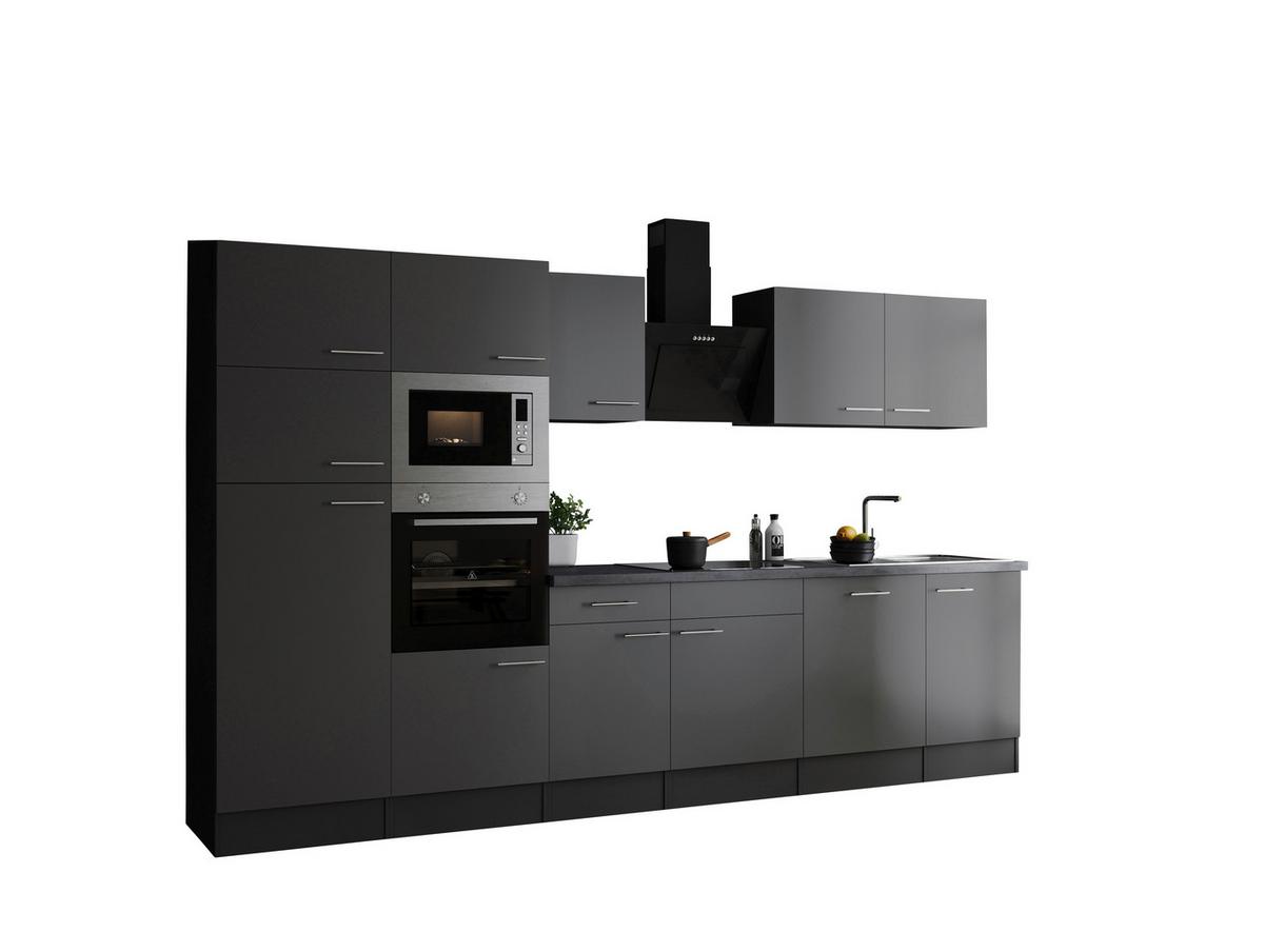 Küchenblock Oliver Grau B: 340 cm - Grau, Design, Holzwerkstoff (340cm) - Respekta