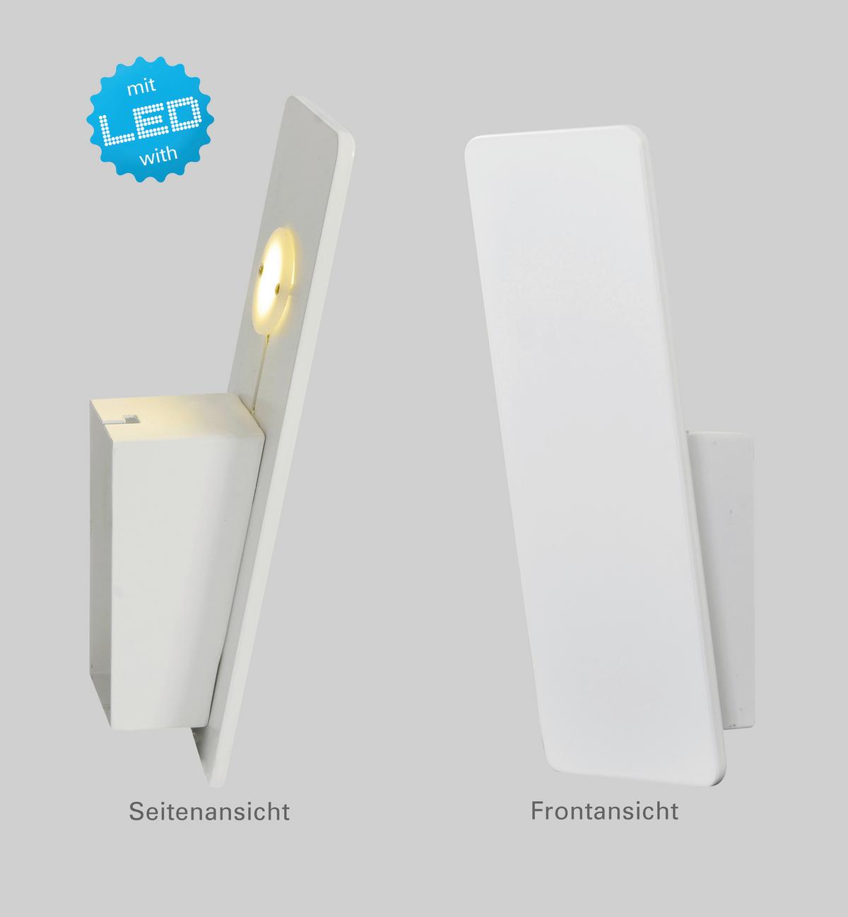 LED-Wandleuchte Stan 1-Flammig, Eckig - Weiß, Design, Metall (7,5/22cm) - Näve