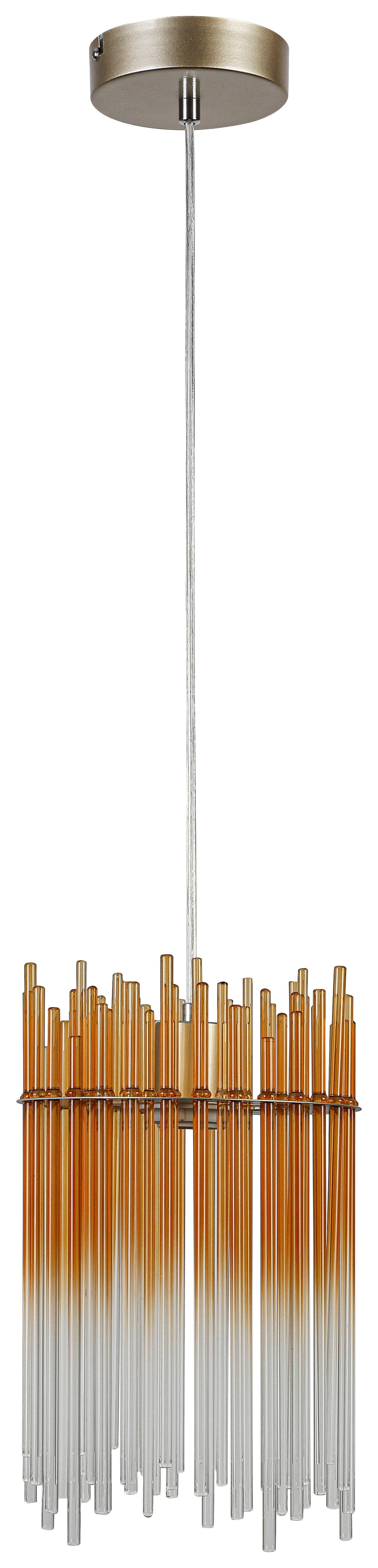 ZÁVĚSNÉ SVÍTIDLO STAB - jantarové barvy/průhledné, Moderní, kov/plast (20/150cm)