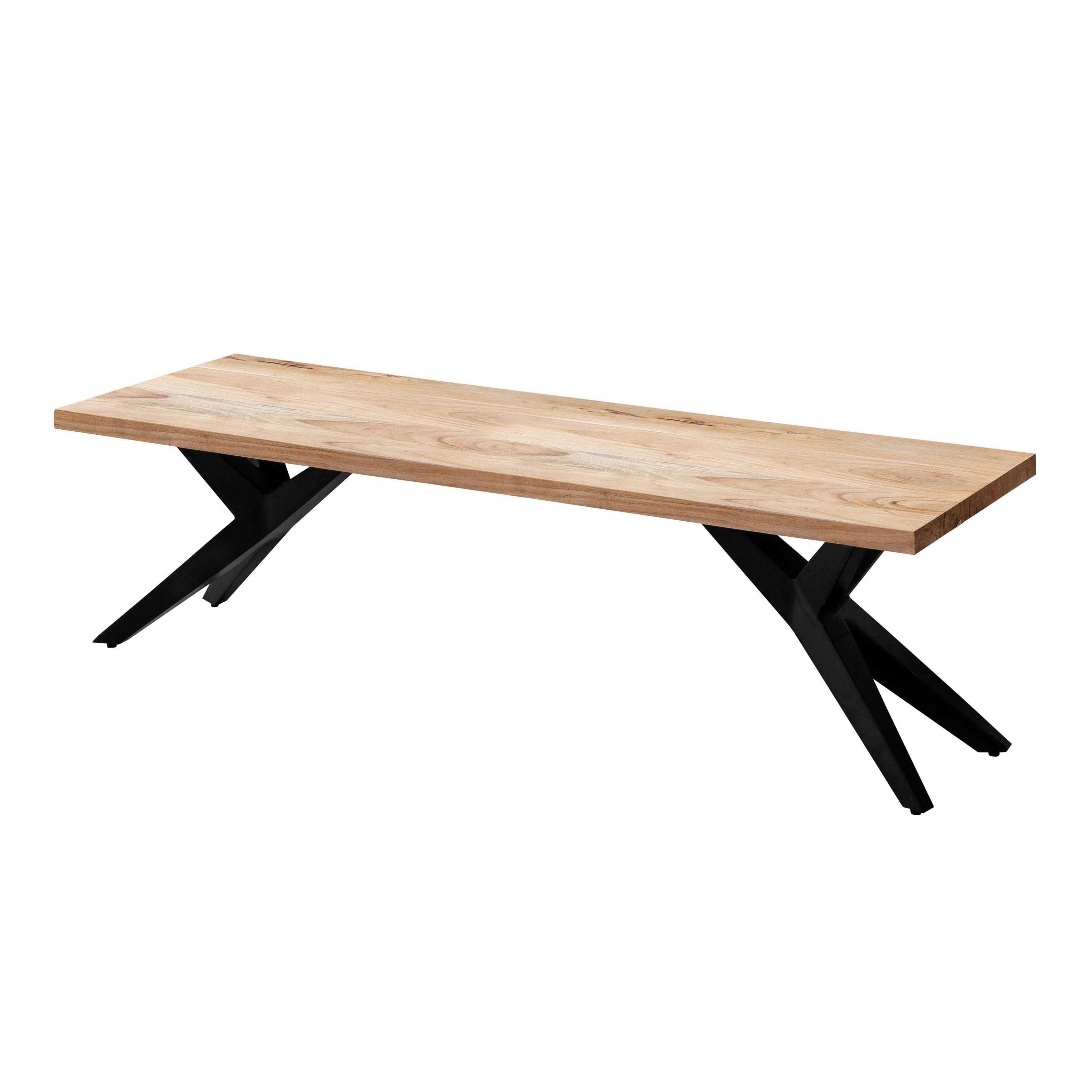Sitzbank Akaziefarben B: 120 cm - Schwarz/Akaziefarben, Design, Holz (120/45/45cm) - Livetastic