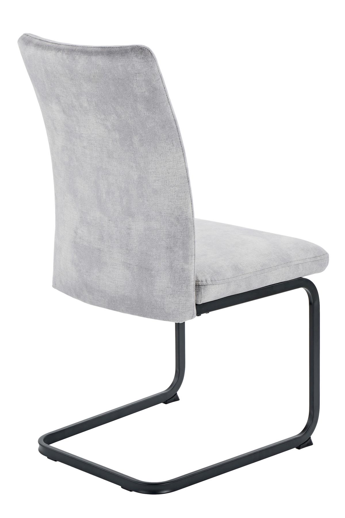 Schwingstuhl-Set Gela S 4er-Set - Silberfarben/Schwarz, MODERN, Textil/Metall (49/98/61cm) - MID.YOU