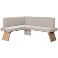 Eckbank Emma II Webstoff beige, B: 150 cm - Eichefarben/Beige, KONVENTIONELL, Holzwerkstoff/Textil (150/185cm)