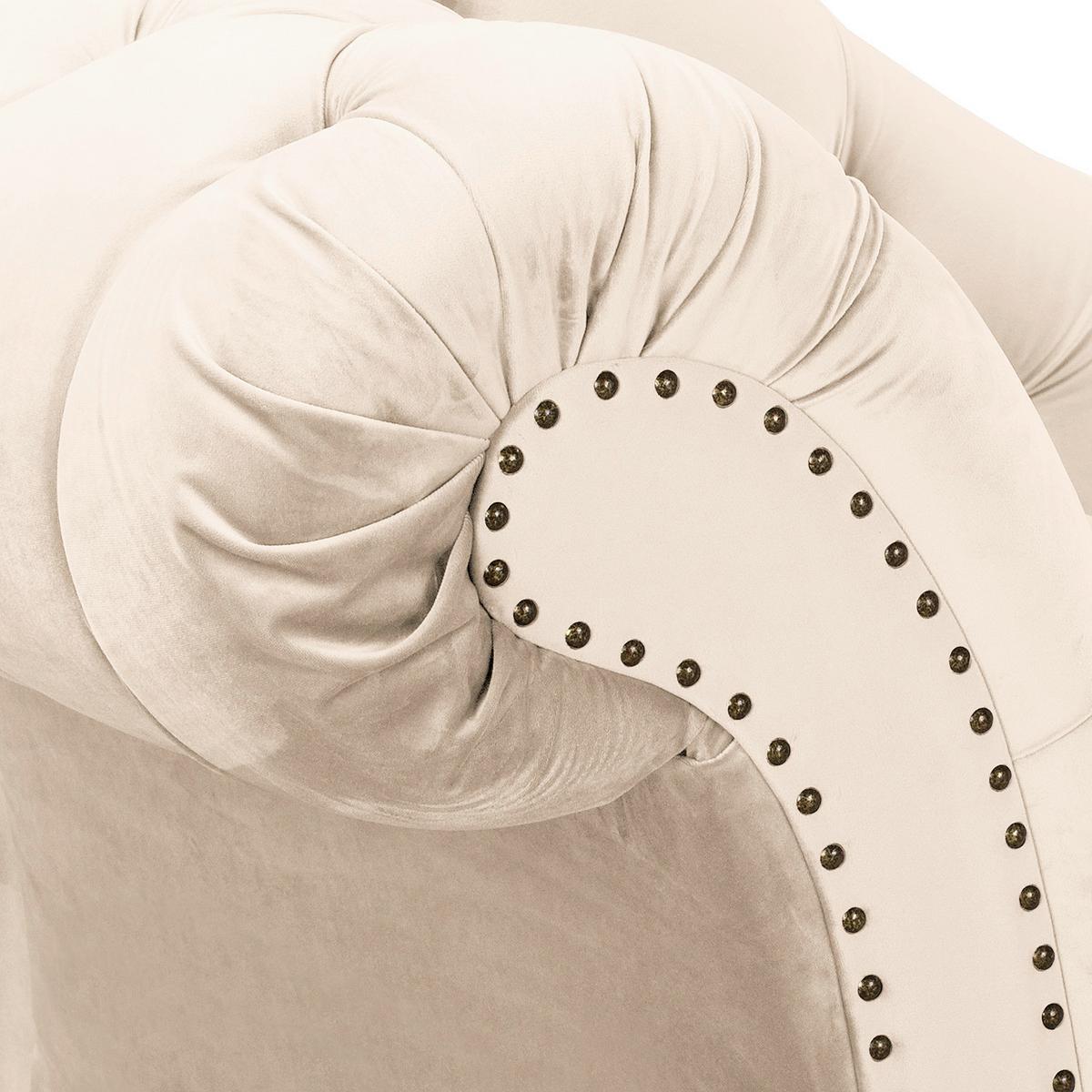 Récamiere Pako Creme B: 185cm - Creme/Braun, Design, Textil (185/93/75cm) - Livetastic