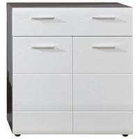 Schuhschrank Line Weiß B: 80 Cm - Schwarz/Weiß, MODERN, Holzwerkstoff (80/87/35cm) - MID.YOU