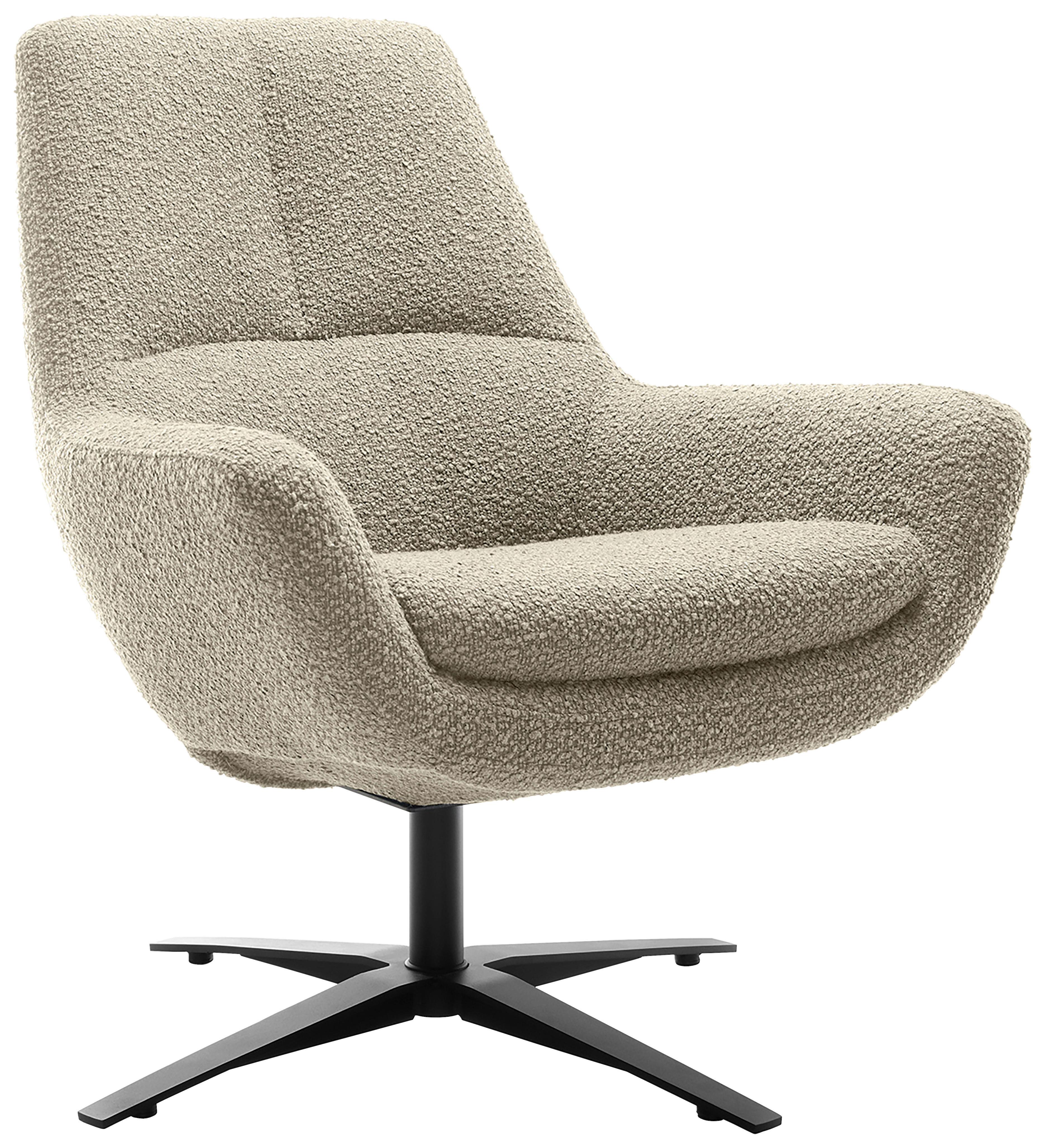 Sessel Be Organic - Beige/Schwarz, MODERN, Textil (81/92/83cm) - Trendmanufaktur