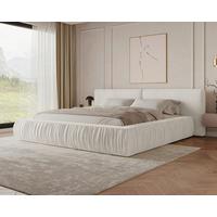 POLSTERBETT Vanessa Creme 140x200cm - Creme/Schwarz, MODERN, Holz/Metall (140/200cm) - Livetastic