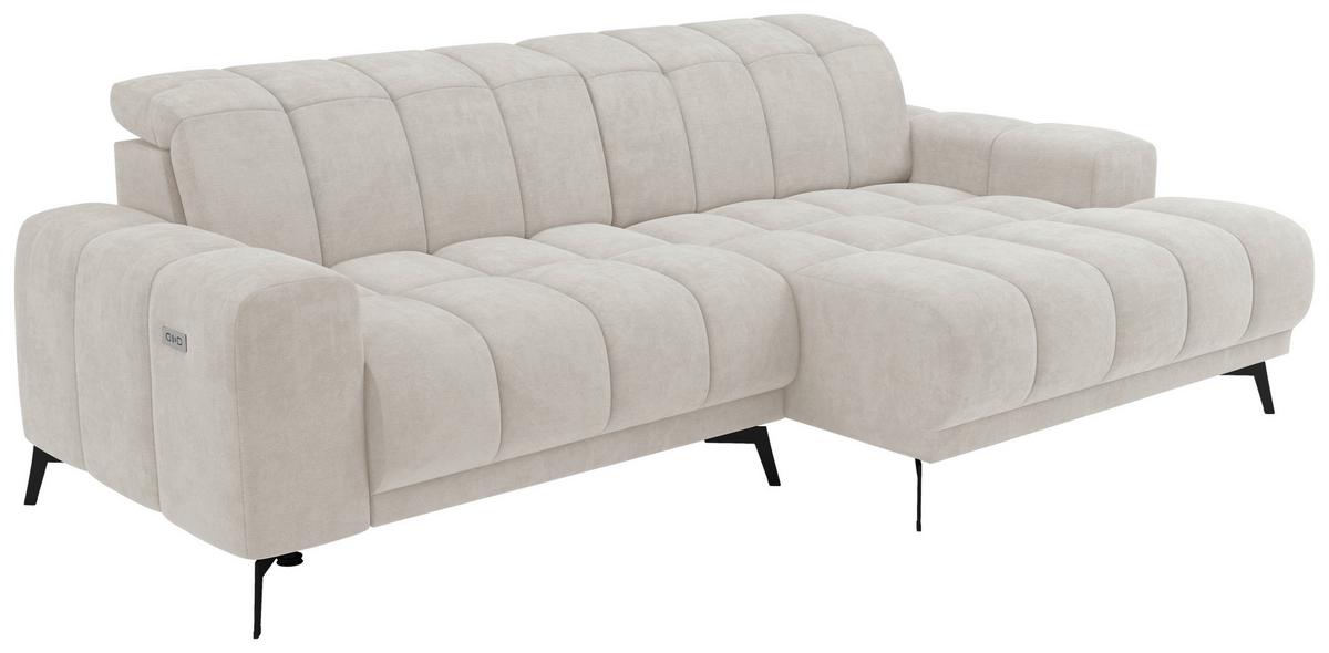 Rohová sedačka LAYA, pravá, krémová tkanina MEMPHIS - krémová, Moderní, textil (250/155cm) - Premium Living