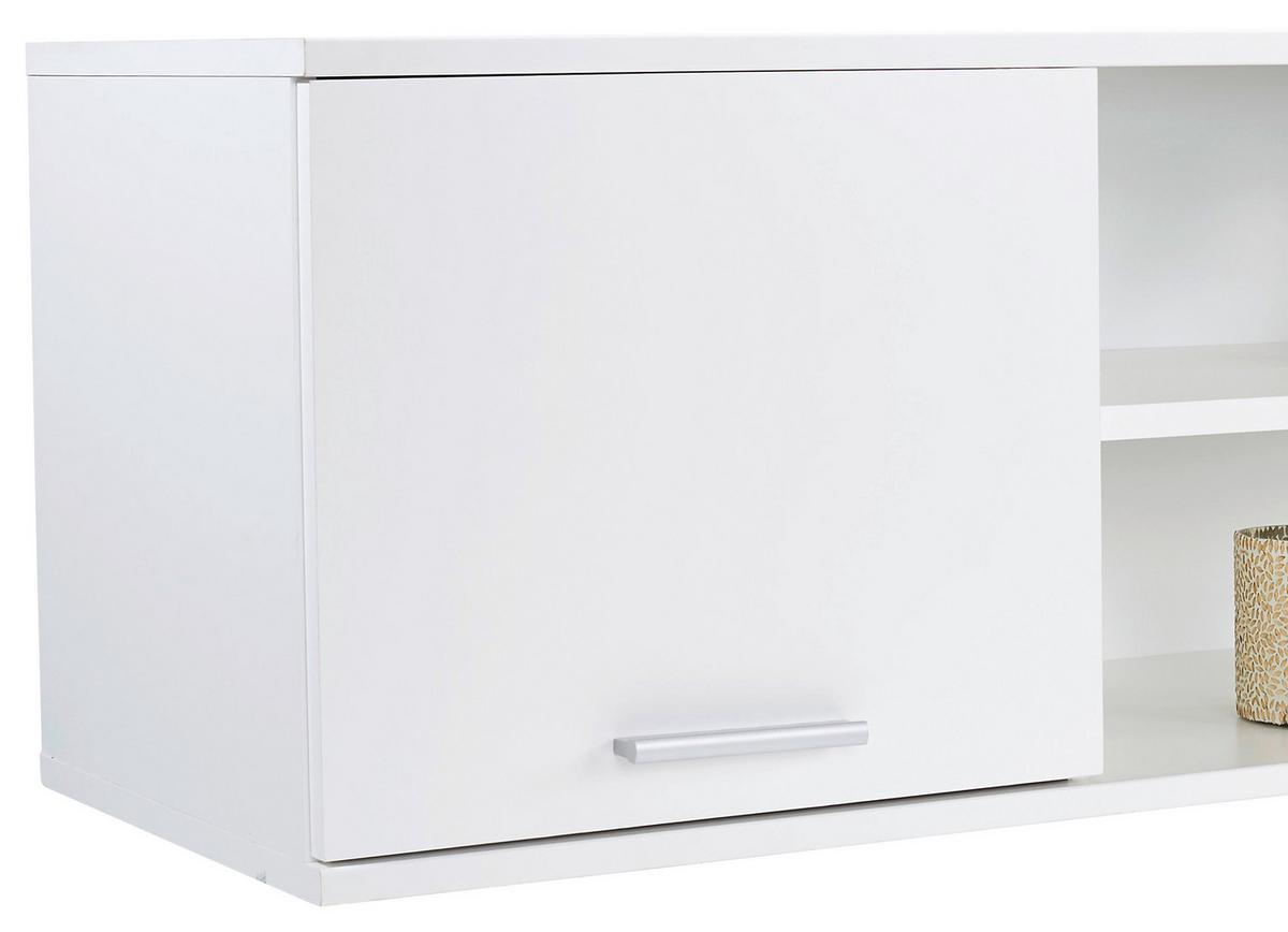 ZÁVĚSNÁ SKŘÍŇKA STAR - bílá/barvy stříbra, Konvenční, kompozitní dřevo/plast (204/40,6/38cm)