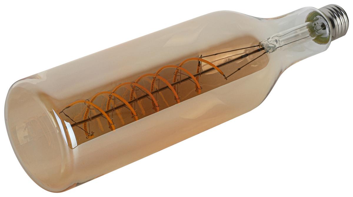 LED ŽÁROVKA FLASCHE - jantarové barvy, Romantický / Rustikální, kov/sklo (7,5/27,5cm) - Mömax