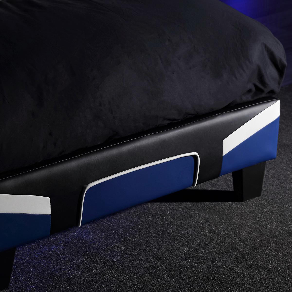 Bett Cerberus - Blau/Schwarz, MODERN, Holzwerkstoff/Kunststoff (90/190cm) - X Rocker
