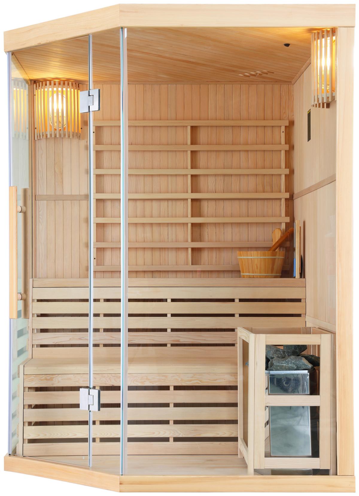 Finnische Sauna Tallinn Int. Steuerung, 6-Kw-Ofen - Basics, Holz (150/200/150cm)
