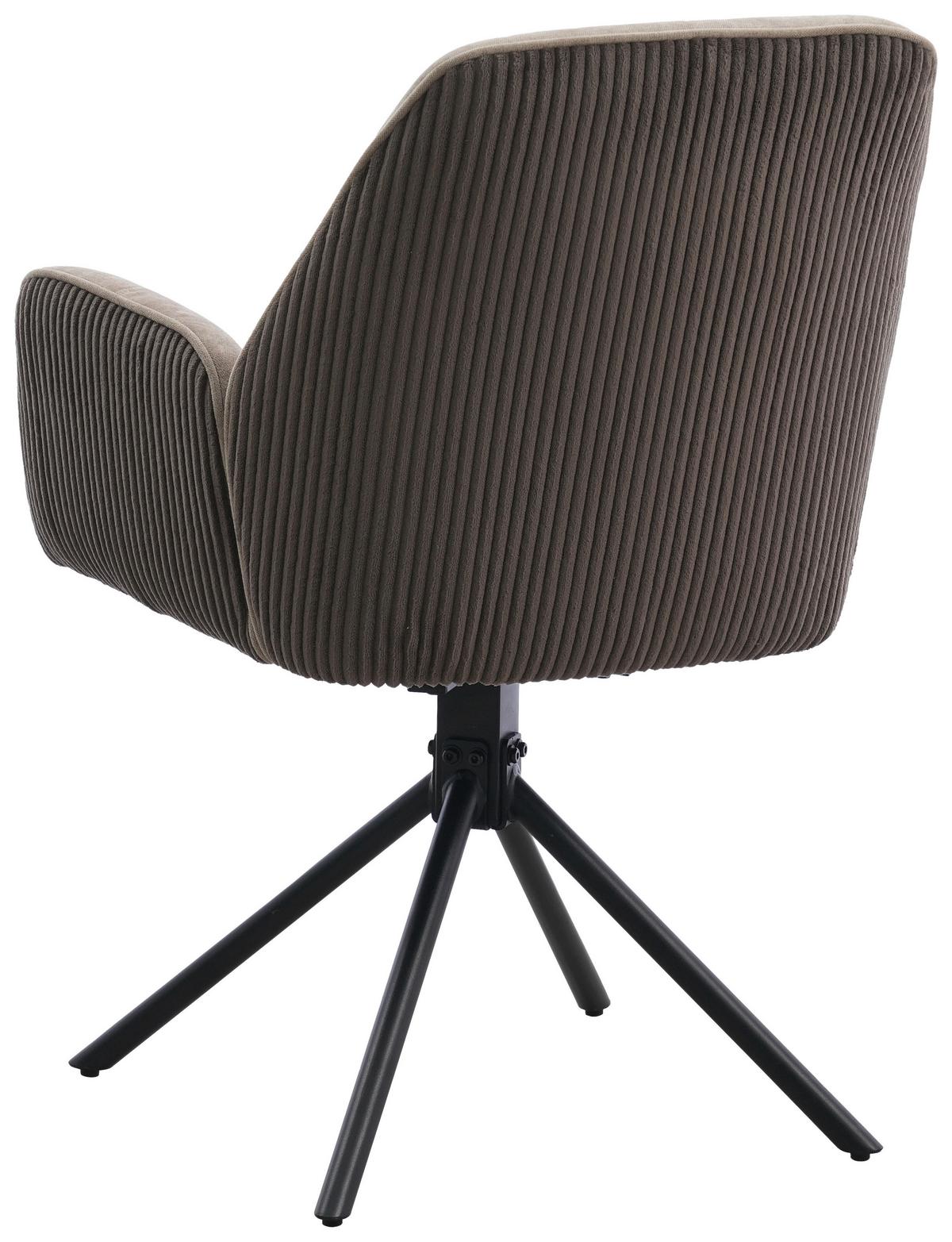 Armlehnstuhl Oulo Beige/Dunkelbraun B: 60 cm - Dunkelbraun/Beige, MODERN, Textil/Metall (60/89/65cm) - Livetastic