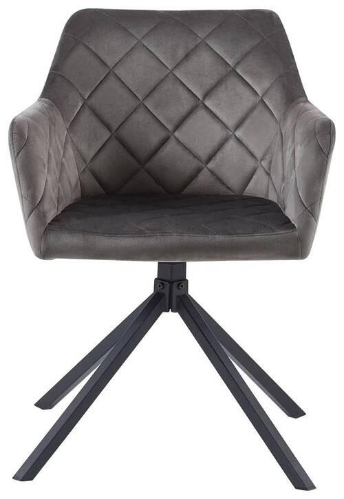 Négylábú Szék Patti - fekete/szürke, Konventionell, textil/fém (56/81/60,5cm)
