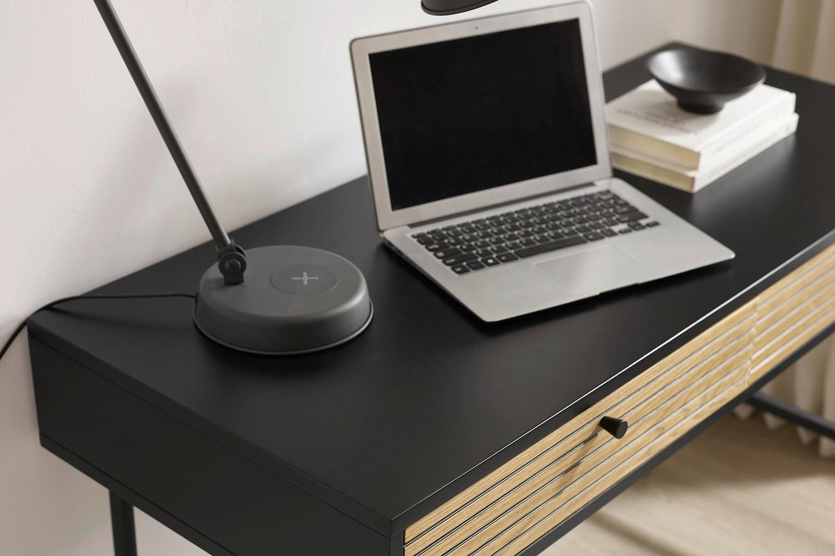 Schreibtisch Schwarz/Eichefarben L: 120cm - Eichefarben/Schwarz, Design, Holz/Holzwerkstoff (120/50/75cm) - Livetastic