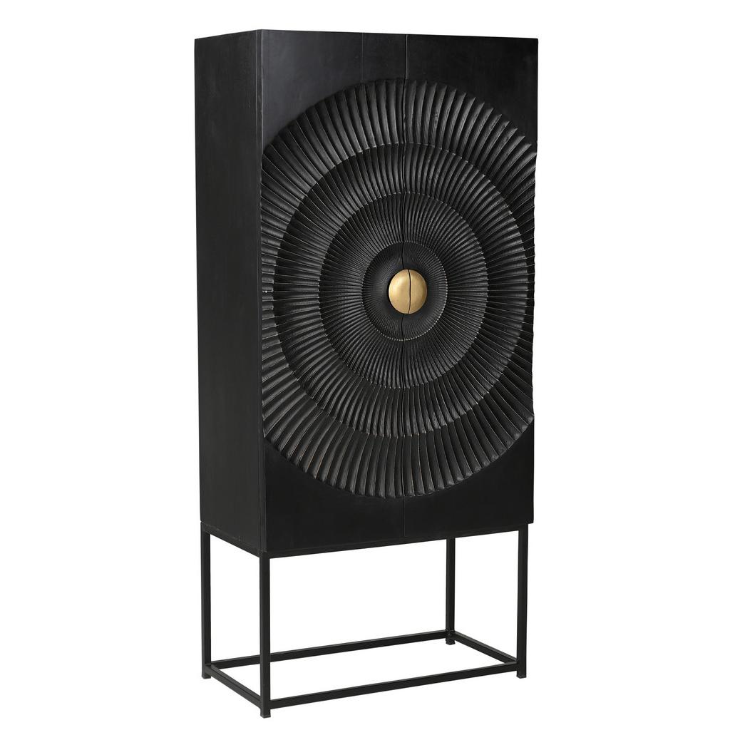 SCHRANK Schwarz/Goldfarben B: 75cm