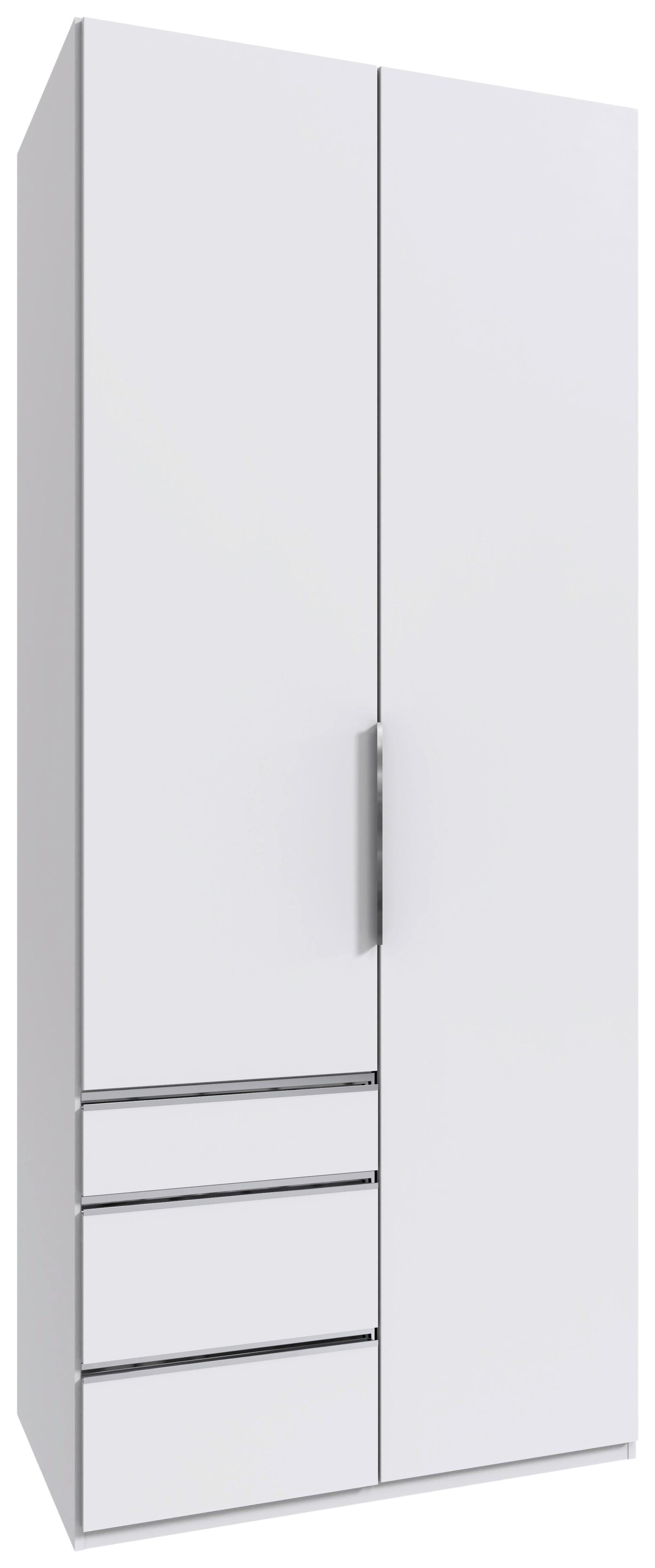 Drehtürenschrank Level 36 A Dekor Weiß, B: 100cm - Weiß, MODERN, Holzwerkstoff (100/236/58cm) - MID.YOU