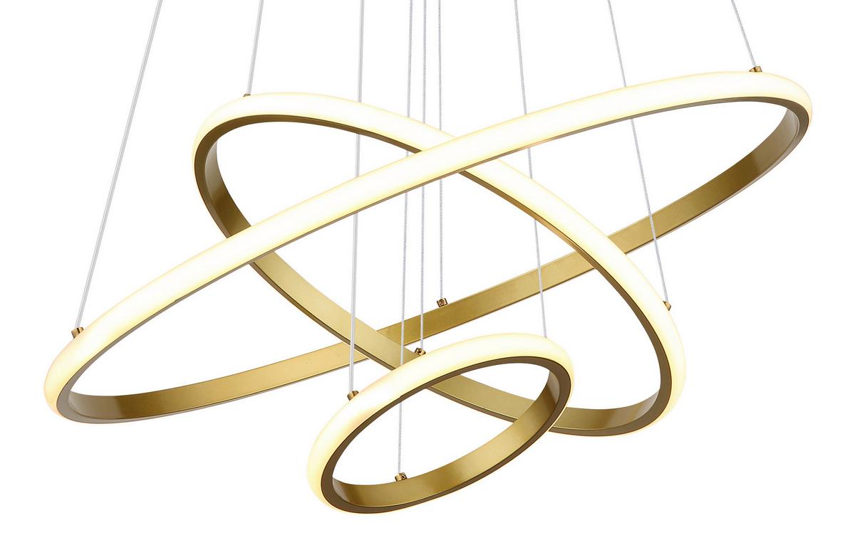 LED-Hängeleuchte 67404g Corine - Goldfarben/Weiß, Basics, Kunststoff/Metall (60/100cm) - Globo