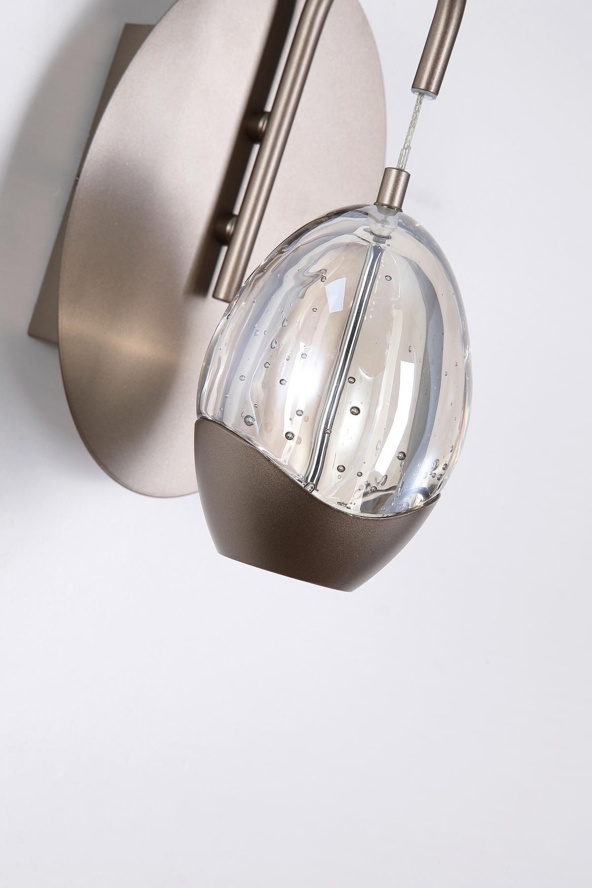 LED-Wandleuchte Charm Champagner Beige Transparent - Champagner/Transparent, Trend, Glas/Metall (25,5/13/19cm)